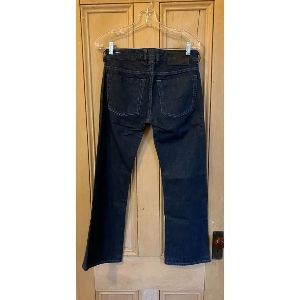 Diesel Mens Zatiny Italy Made Leather Trim Button Fly Jeans 30x27 Blue AN EXC